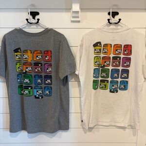Nike SB Paint Can Graphic T-Shirts. White & Gray. Skater wear.